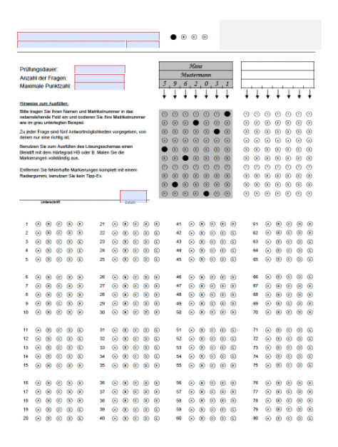 Beispiel Antwortbogen